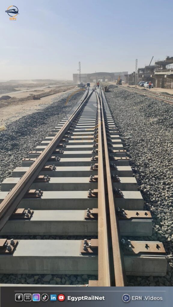 أعمال تركيب مفاتيح وتحويلات السكة الحديد في محطة العاصمة المركزية للقطار الكهربائي السريع